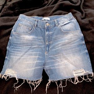 Anine Bing Jean Shorts, women’s, frayed edges
